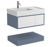 Тумба Miraggio Duo с раковиной Soul 800 МДФ белый/серый 8814991
