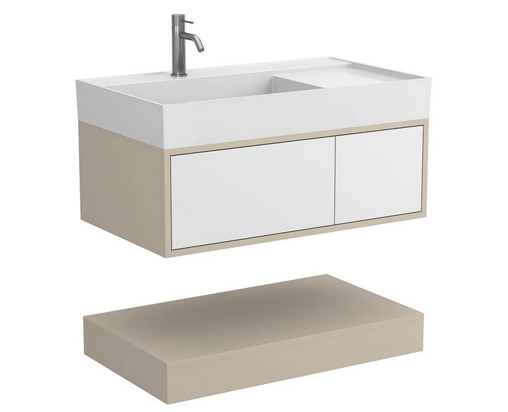 Тумба Miraggio Duo з раковиною Soul 900 МДФ білий/кашемір 8814982