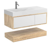 Тумба Miraggio Duo з раковиною Viola 1000 L ДСП білий/дуб канзас 8814995