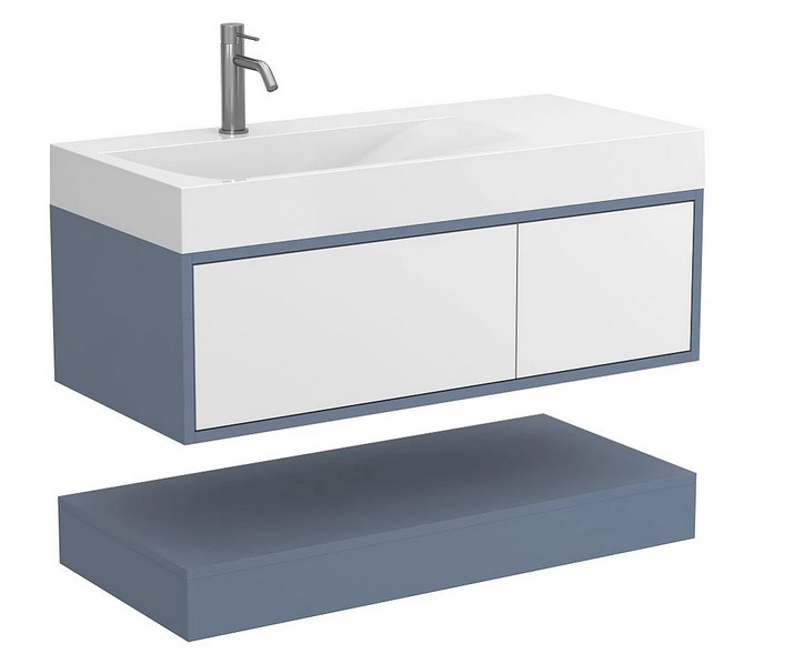 Тумба Miraggio Duo з раковиною Viola 1000 L МДФ білий/сірий 8814985
