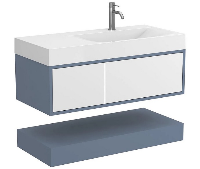 Тумба Miraggio Duo з раковиною Viola 1000 R МДФ білий/сірий 8814986