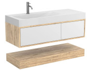 Тумба Miraggio Duo с раковиной Viola 1200 L ДСП белый/дуб канзас 8814997