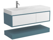 Тумба Miraggio Duo с раковиной Viola 1200 L МДФ белый/камень зеленый 8814960