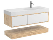 Тумба Miraggio Duo с раковиной Viola 1200 R ДСП белый/дуб канзас 8814998