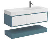 Тумба Miraggio Duo с раковиной Viola 1200 R МДФ белый/камень зеленый 8814961