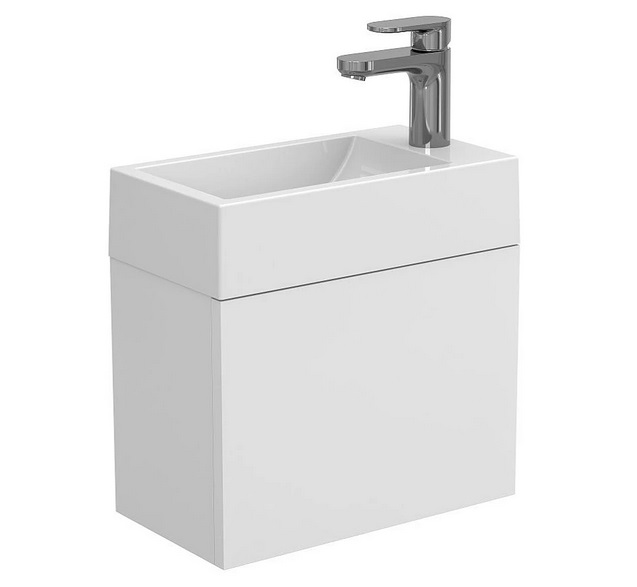 Тумба подвесная Miraggio Minima с раковиной Faro 400 МДФ белый мат 8815053