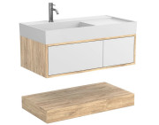 Тумба Miraggio Duo з раковиною Soul 1000 ДСП білий/дуб канзас 8815003