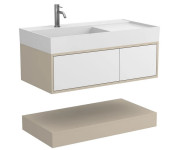 Тумба Miraggio Duo с раковиной Soul 1000 МДФ белый/кашемир 8814983