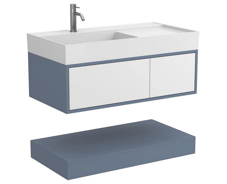 Тумба Miraggio Duo з раковиною Soul 1000 МДФ білий/сірий 8814993