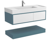 Тумба Miraggio Duo с раковиной Soul 1200 МДФ белый/камень зеленый 8814972