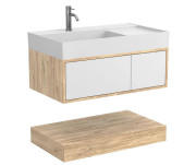 Тумба Miraggio Duo с раковиной Soul 900 ДСП белый/дуб канзас 8815002