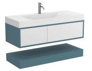 Тумба Miraggio Duo с раковиной Fly 1200 МДФ белый/камень зеленый 8814963