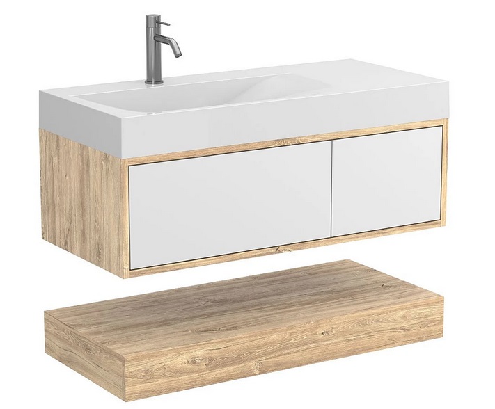 Тумба Miraggio Duo з раковиною Viola 1000 L ДСП білий/дуб канзас 8814995