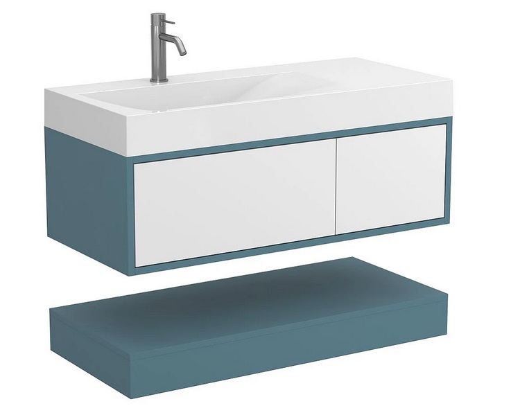 Тумба Miraggio Duo з раковиною Viola 1000 L МДФ білий/камінь зелений 8814958