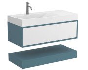 Тумба Miraggio Duo с раковиной Viola 1000 L МДФ белый/камень зеленый 8814958