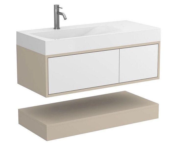 Тумба Miraggio Duo с раковиной Viola 1000 L МДФ белый/кашемир 8814973