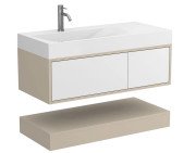 Тумба Miraggio Duo с раковиной Viola 1000 L МДФ белый/кашемир 8814973