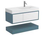 Тумба Miraggio Duo с раковиной Viola 1000 R МДФ белый/камень зеленый 8814959