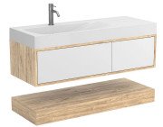 Тумба Miraggio Duo с раковиной Viola 1200 L ДСП белый/дуб канзас 8814997