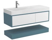 Тумба Miraggio Duo с раковиной Viola 1200 L МДФ белый/камень зеленый 8814960