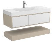 Тумба Miraggio Duo с раковиной Fly 1200 МДФ белый/кашемир 8814980