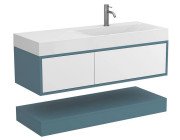 Тумба Miraggio Duo с раковиной Viola 1200 R МДФ белый/камень зеленый 8814961