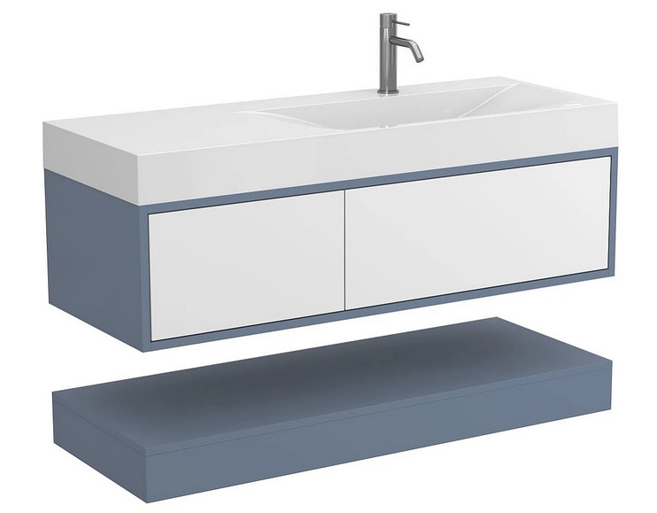 Тумба Miraggio Duo с раковиной Viola 1200 R МДФ белый/серый 8814988