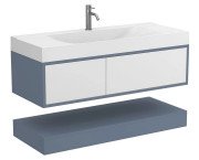 Тумба Miraggio Duo с раковиной Fly 1200 МДФ белый/серый 8814990