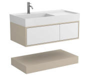 Тумба Miraggio Duo с раковиной Soul 1000 МДФ белый/кашемир 8814983