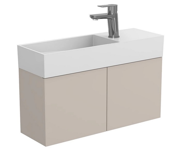 Тумба подвесная Miraggio Minima с раковиной Toni 650 МДФ серый 8815066