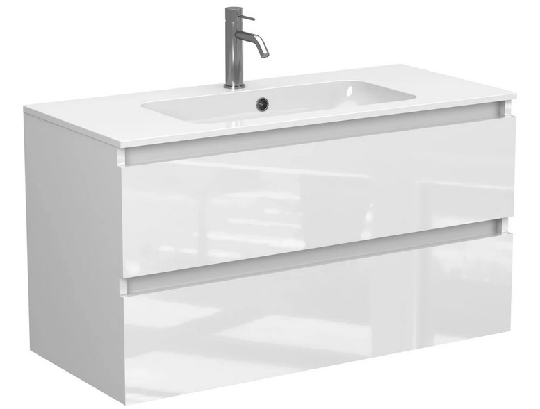 Тумба Miraggio Natura з раковиною Della 1000 МДФ білий глянсовий 8814883