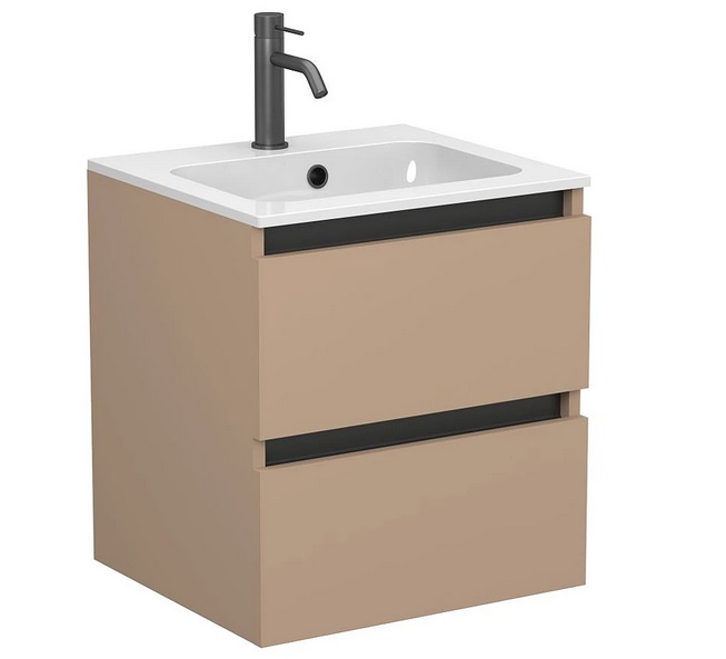 Тумба Miraggio Natura з раковиною Della 500 МДФ капучіно 8814866