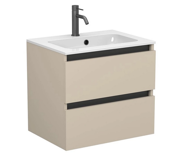 Тумба Miraggio Natura з раковиною Della 600 МДФ кашемір 8814855