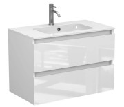 Тумба Miraggio Natura з раковиною Della 800 МДФ білий глянсовий 8814881