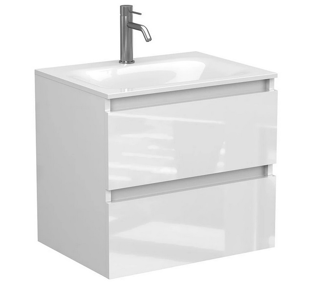 Тумба Miraggio Natura с раковиной Jessel 600 МДФ белый глянцевый 8814884