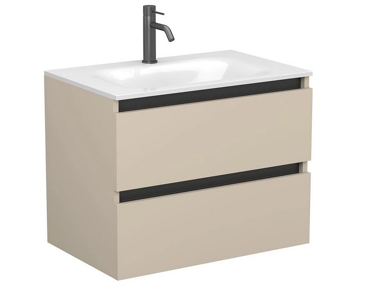 Тумба Miraggio Natura с раковиной Jessel 700 МДФ кашемир 8814862