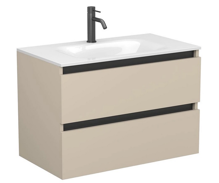 Тумба Miraggio Natura с раковиной Jessel 800 МДФ кашемир 8814863