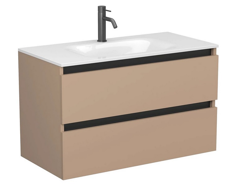 Тумба Miraggio Natura с раковиной Jessel 900 МДФ капучино 8814876