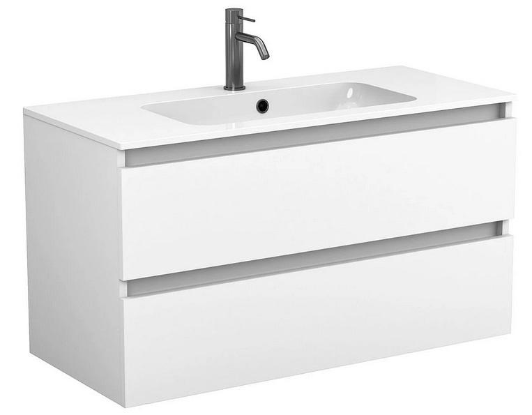 Тумба Miraggio Natura с раковиной Della 1000 МДФ/ДСП белый мат 8814801