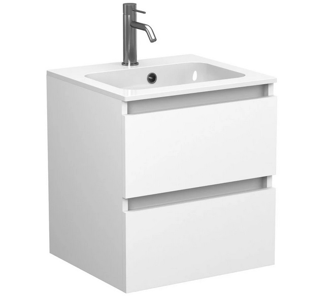 Тумба Miraggio Natura с раковиной Della 500 МДФ/ДСП белый мат 8814793