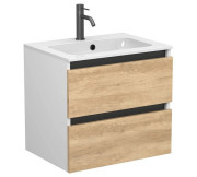 Тумба Miraggio Natura с раковиной Della 600 ДСП дуб небраска/белый мат 8814815