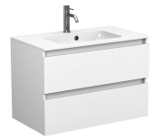 Тумба Miraggio Natura з раковиною Della 800 МДФ/ДСП білий мат 8814796