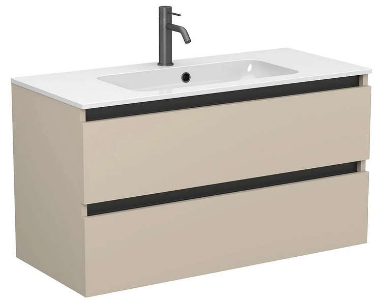 Тумба Miraggio Natura с раковиной Della 1000 МДФ кашемир 8814860