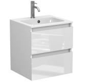 Тумба Miraggio Natura з раковиною Della 500 МДФ білий глянсовий 8814878