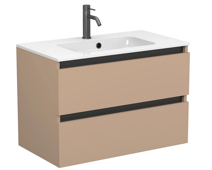 Тумба Miraggio Natura з раковиною Della 800 МДФ капучіно 8814870