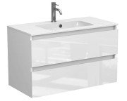 Тумба Miraggio Natura с раковиной Della 900 МДФ белый глянцевый 8814882