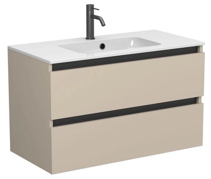 Тумба Miraggio Natura з раковиною Della 900 кашемір МДФ 8814859