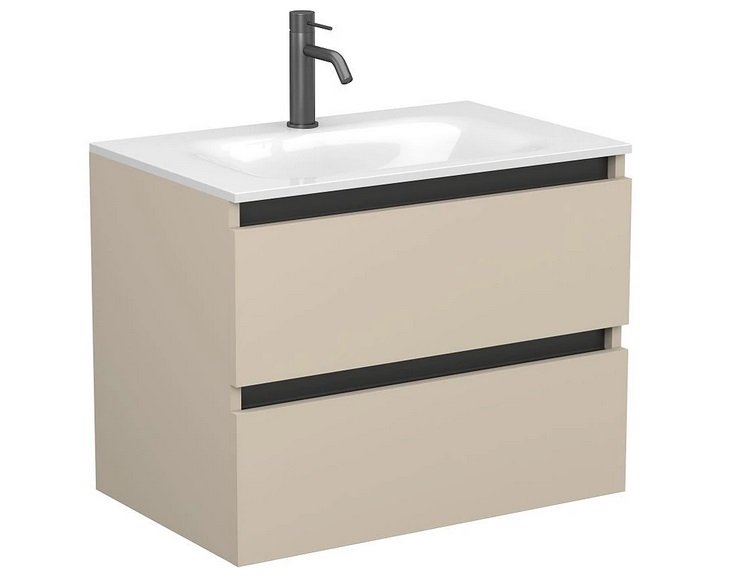 Тумба Miraggio Natura с раковиной Jessel 700 МДФ кашемир 8814862