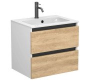 Тумба Miraggio Natura с раковиной Della 600 ДСП дуб небраска/белый мат 8814815