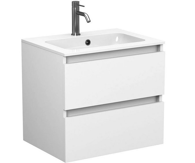 Тумба Miraggio Natura з раковиною Della 600 МДФ/ДСП білий мат 8814794